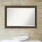 Beveled Wood Bathroom Wall Mirror, Intaglio Embossed Black Frame